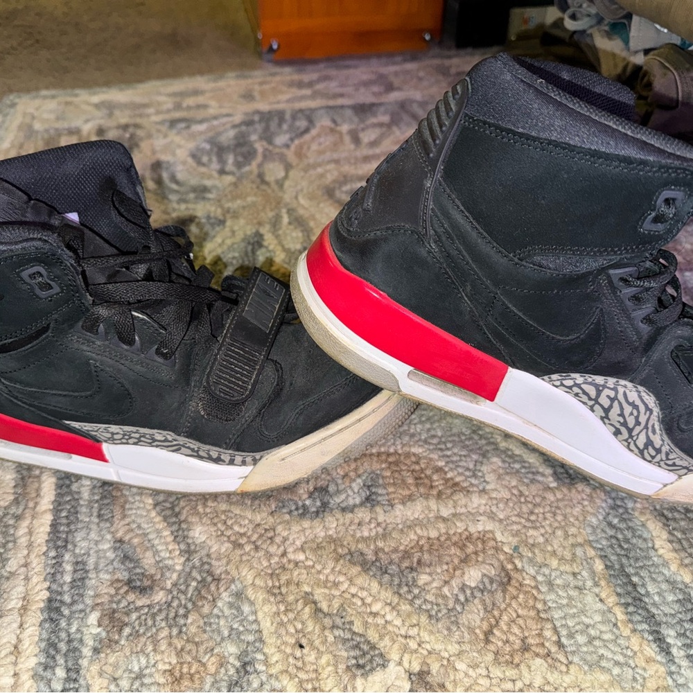 Jordan’s Nike size 10 black, white, red, grey